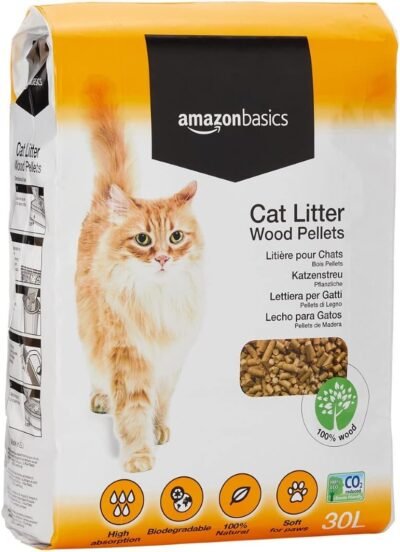 Cat Litter Wood Pellets Highly Absorbent Cat Litter Recycled Wood Litter Unscented Cat Litter Eco-Friendly Cat Litter 30 Liter Cat Litter Natural Cat Litter Dust-Free Cat Litter Sustainable Pet Products Biodegradable Cat Litter