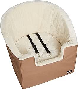 Amazon Basics Dog Car Seat, Pet Bucket Booster Seat, Beige / Tan , X cm