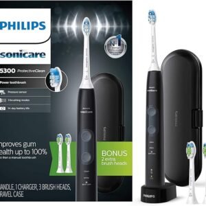 Philips Sonicare ProtectiveClean 5300 Rechargeable Electric Power Toothbrush, Black, HX6423/34