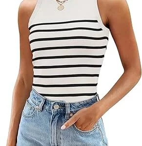 Stylish Summer Essential: Women's Ribbed Knit Tank Top
