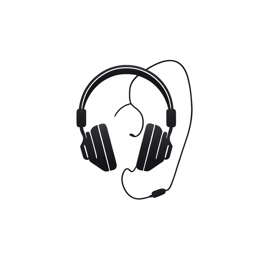Electronic Headphones Icon Black PNG
